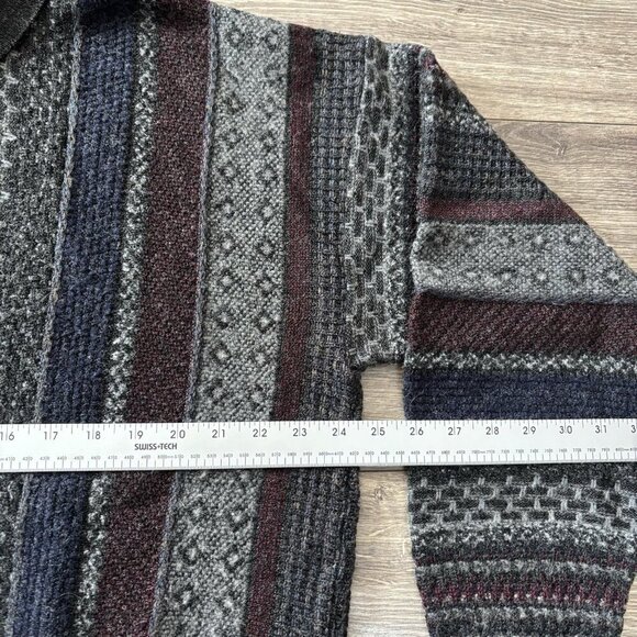 VTG Knitted Coogi Style Sweater Mens L Cooper Grand-pa Wool Pullover 90s Retro - Picture 6 of 16